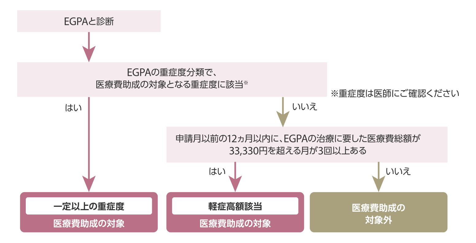 イメージ画像  医療費助成の対象（EGPAの場合）