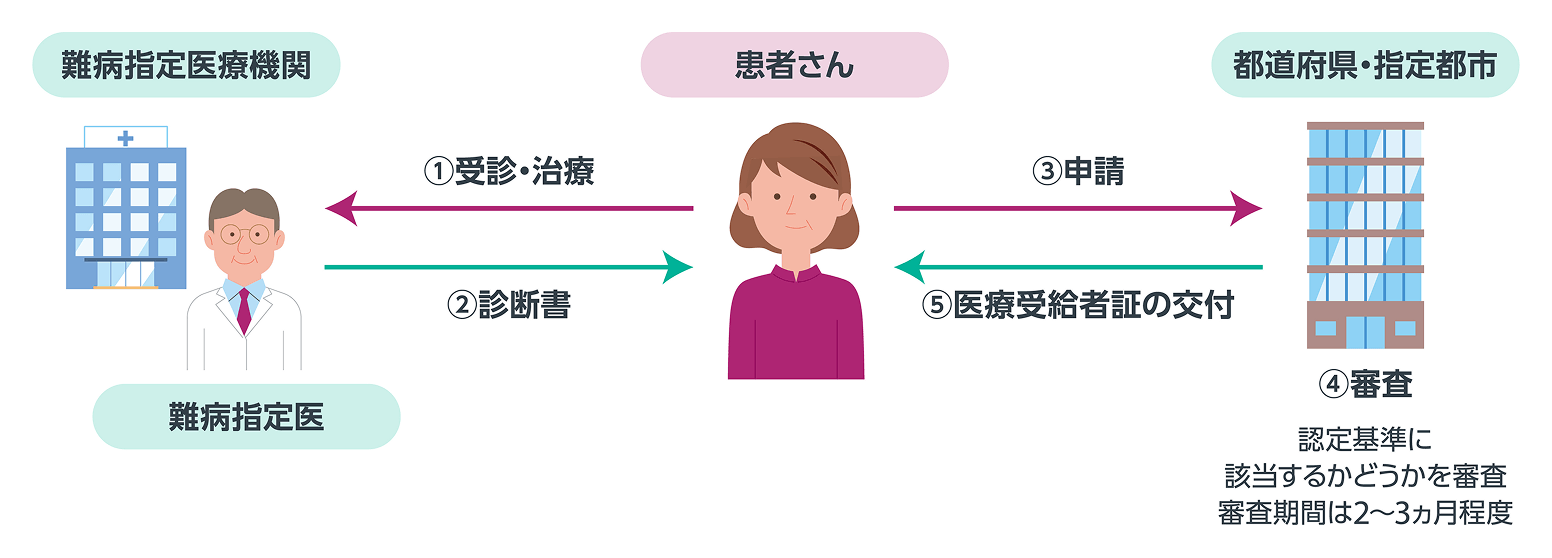 イメージ画像  医療費助成を受けるまでの流れ